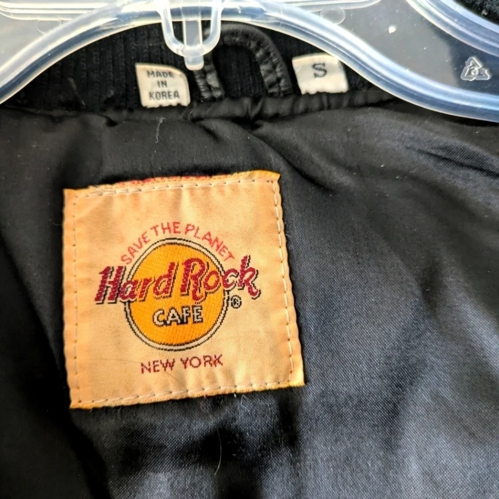 Hard Rock Cafe Leather Bomber Jacket New York. - Picture 3 of 7